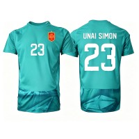 Stroje piłkarskie Hiszpania Unai Simon #23 Bramkarskie Koszulka Wyjazdowej MŚ 2026 Krótki Rękaw